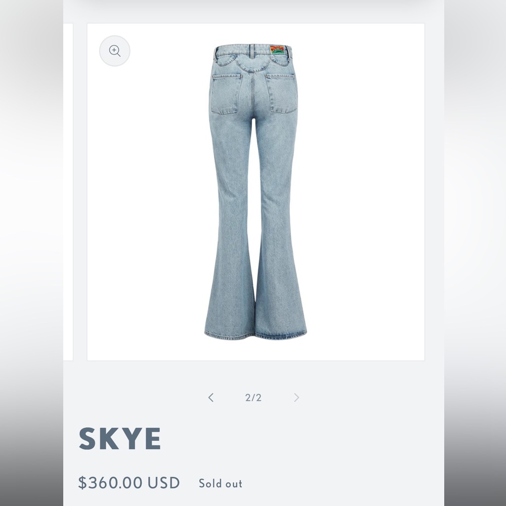 NWT $360 Daily Blue “Skye” Bell Leg Denim Jeans - Picture 15 of 15